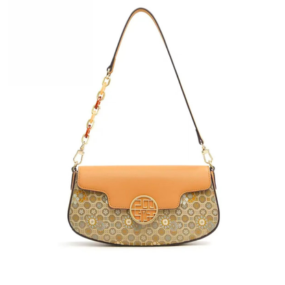 Tianxu Heritage-Inspired Song Jin Silk Crescent Bag – Elegant Shoulder & Crossbody Bag for Women, Chinese Style