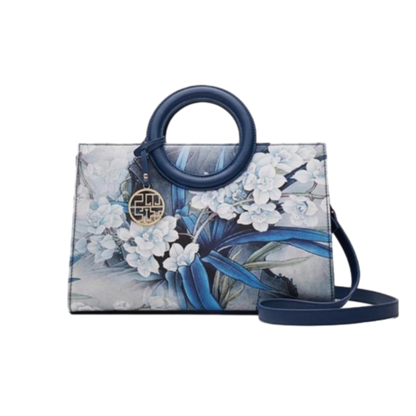 Tianxu Heritage-Inspired 'Lanxi' Silk Artist Collaboration Tote Bag – Large Capacity, Elegant Chinese Style