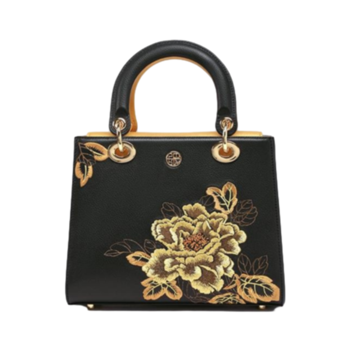 Tianxu Heritage-Inspired 'Peony Elegance' Genuine Leather Embroidered Handbag – Chinese Style Qipao & Diana Bag for Women