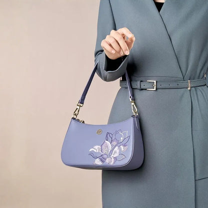 Tianxu Heritage-Inspired 'Peony Elegance' Embroidered Shoulder & Crossbody Bag – Chinese Style, Elegant & Compact