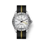 TUDOR Black Bay Pro Opaline White Dial Black with Yellow Band Fabric Strap Watch 39mm - M79470-0005
